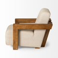 thumbnail image 3 of Sovereign II Cream Fabric Seat and Brown Wooden Frame Accent Chair, 3 of 7