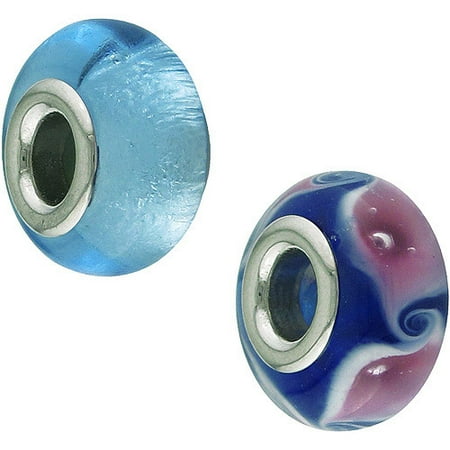 Hallmark Steel Murano Blue Glass Bead Set