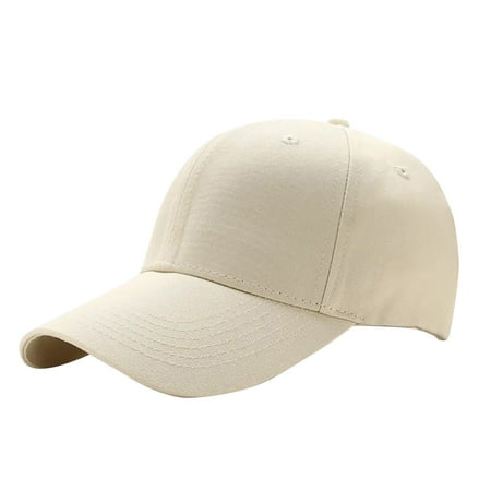 WHEANG Daily Casual Baseball Caps for Women Men Classic Solid Color Hat Casual Baseball Cap Summer Sun Pre-curved Brim Hats Outdoors Sports Running Cap 1PC Beige One Size