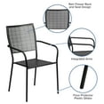 thumbnail image 3 of Flash Furniture Oia Commercial Grade 5 Pack Black Indoor-Outdoor Steel Patio Arm Chair with Square Back, 3 of 11