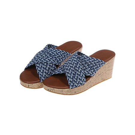 

UKAP Ladies Womens Summer Sandals Wedge Toe Post Holiday Beach Flip Flops Slippers US