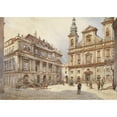 thumbnail image 3 of Karl Wenzel Zajicek 14x11 Black Modern Framed Museum Art Print Titled - Vienna Jesuit Church and Old University, 3 of 5