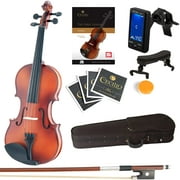 Mendini By Cecilio Violin For Kids & Adults - 3/4 MV300 Satin Antique Violins, Student