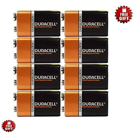 8 Count - Duracell MN1604 9V Volt 6LR61 Duralock Coppertop Alkaline Batteries