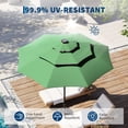 thumbnail image 4 of Garvee 10ft 3-Tier Solar Patio Umbrella with LED Lights, 8 Ribs, Push-Button Tilt, Crank Lift, Dark Green, 4 of 7
