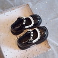 thumbnail image 1 of Zapatos de cuero pequeños con encaje para niñas, zapatos de princesa de suela blanda con perlas de una sola capa, bonitos y modernos para primavera, 1 of 6
