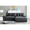 thumbnail image 4 of Miekor Furniture Luxe Oversized Two-Piece Right Facing Sectional Couches for Living Room, 102.4-Inch L Shaped Sofa with Chaise, Upholstered with Corduroy Fabric, Dark Grey 11414, 4 of 12