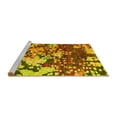 thumbnail image 2 of Ahgly Company Machine Washable Indoor Round Abstract Yellow Contemporary Area Rugs, 4' Round, 2 of 4