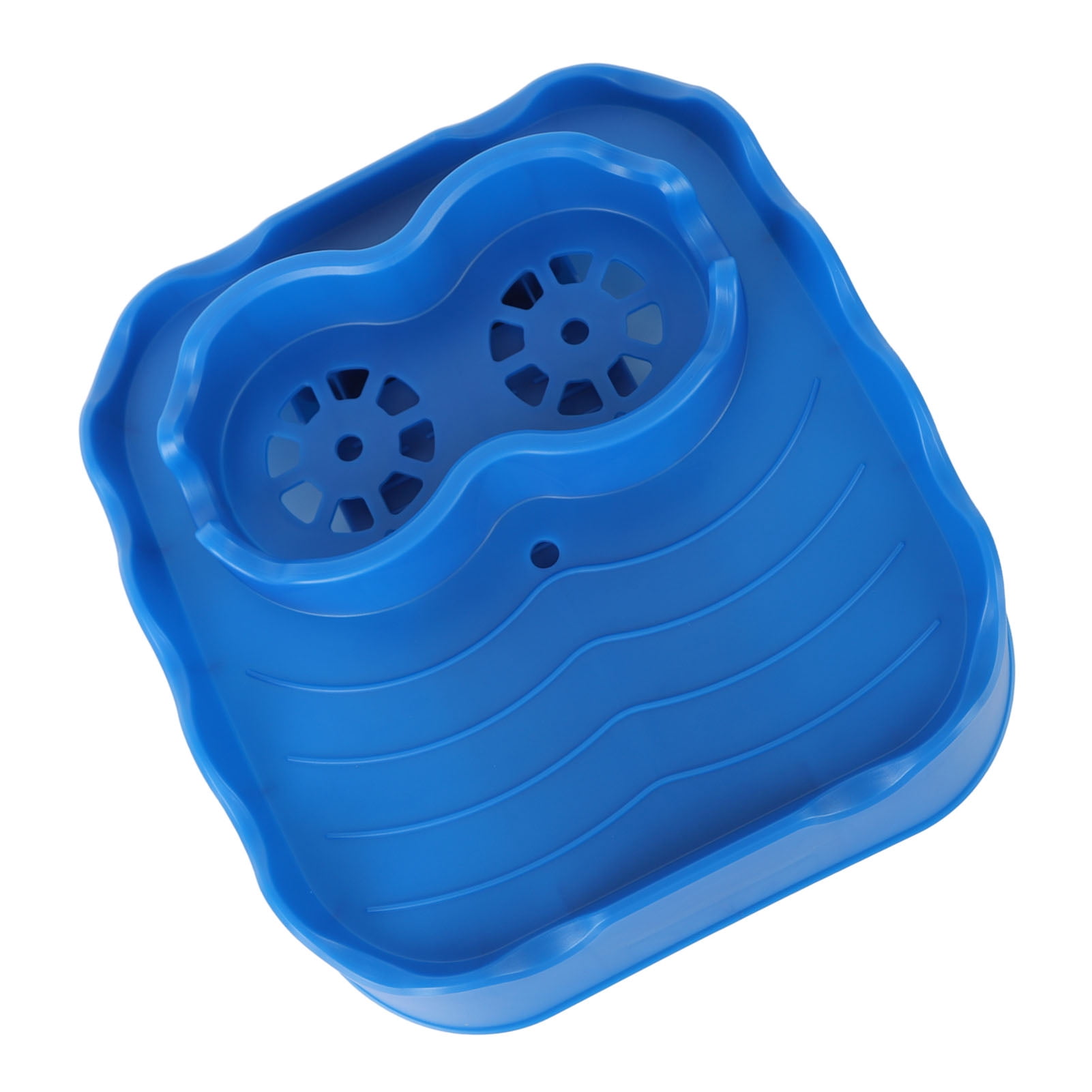 Suodoka Premium Hot Tub Table Tray with Drain Holes, Anti-Slip Adjustable Side Table Cup Holder for Swimming Pool, SPA, and Bathtub, Durable TPU, Blue