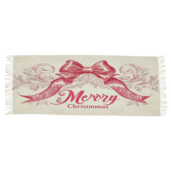 BZSMCE Women Scarf Red Merry Christmas and Design Elegant Bowknot Simple Pattern Soft Warm Long Large Scarves