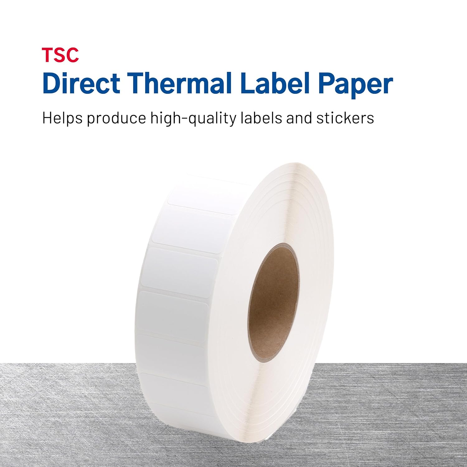 TSC Direct Thermal Label Paper for Printers, Stickers and Labels for Postage, Receipts, Enterprise Business, 2" Width x 1" Length, 3" Core, 8" Outer Diameter, White, 5500 Labels Per Roll, 8 Rolls