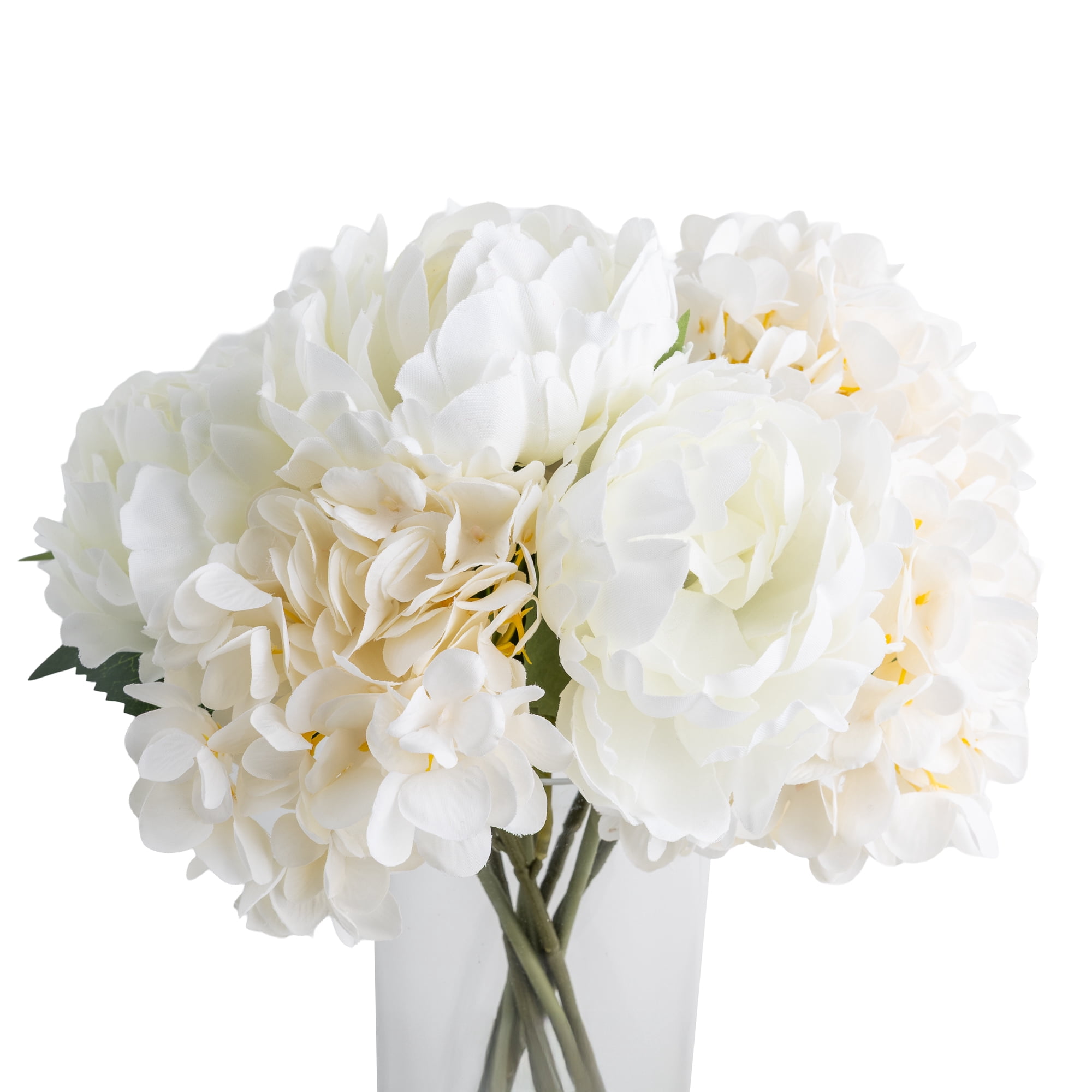 Mainstays White Artificial Floral Arrangement in Vase, 14 in