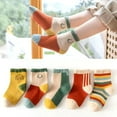thumbnail image 2 of 5 par/lote de Calcetines bonitos para niñas, Calcetines de algodón con rayas de arco iris de otoño para niños, Calcetines para niños pequeños, Calcetines para niños de 1 a 12 años Tan Jianjun unisex, 2 of 2