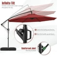 thumbnail image 2 of Gymax Parasol Suspendu Déporté de 10 Pi avec Base, Parasol Cantilever pour Patio, Rotation à 360°, Rouge, 2 of 8