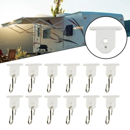 

12PCS Camping Awning Hooks RV Awning Light Clips Hangers for Caravan Camper