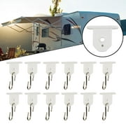 BAGUER 12PCS Camping Awning Hooks RV Awning Light Clips Hangers for Caravan Camper
