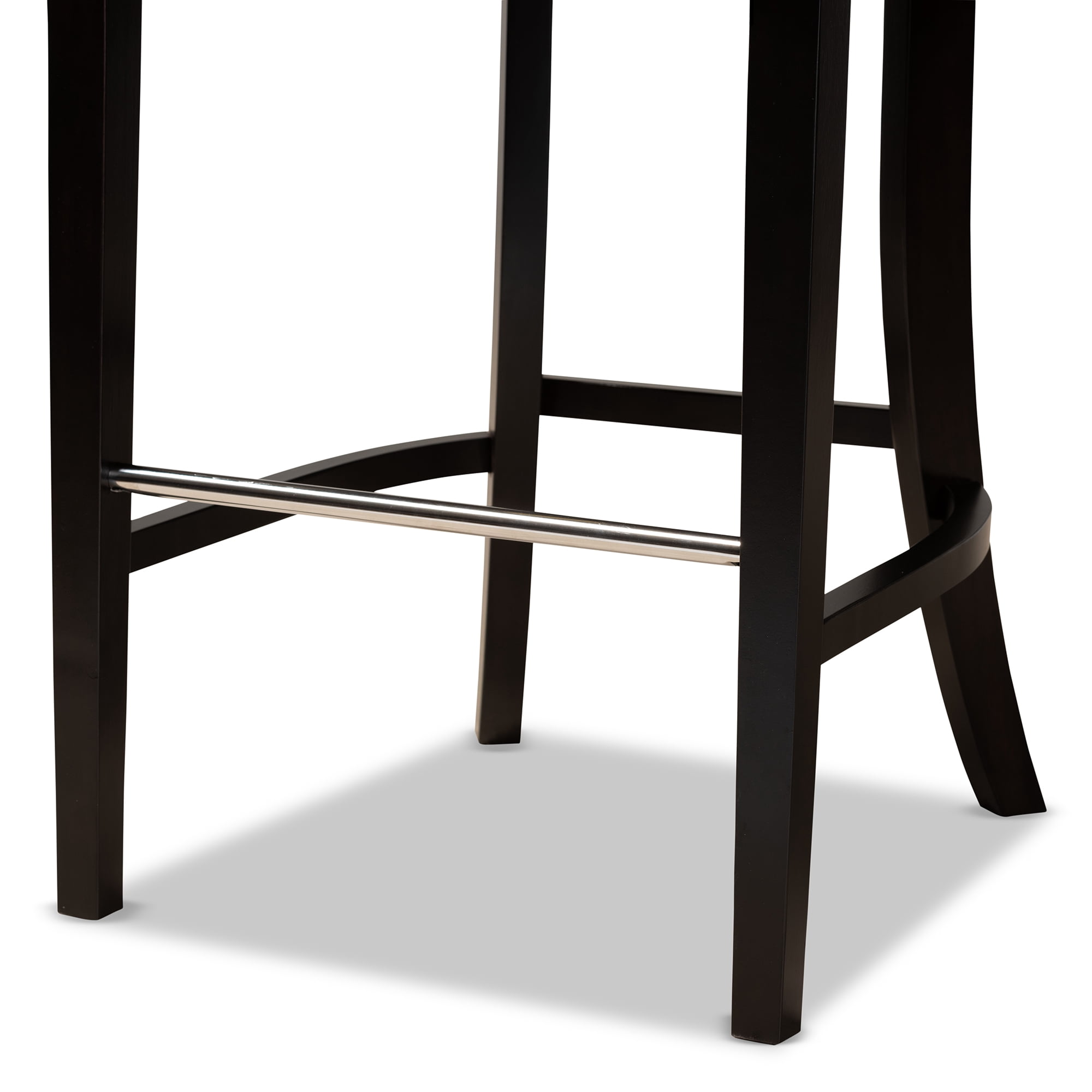 Baxton Studio Chloe Modern and Contemporary Dark Grey Velvet Upholstered and Dark Brown Finished Wood 2-Piece Bar Stool Set