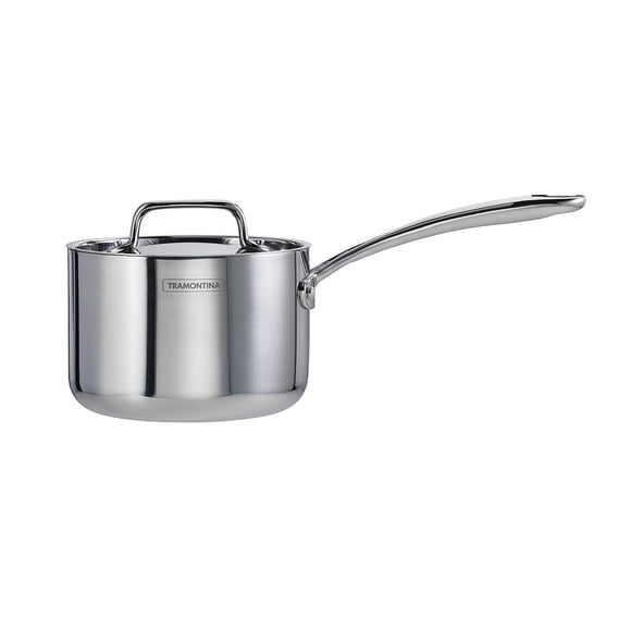 Tramontina Utsava Tri-Ply Clad 2.2 Qt Covered Saucepan with Ceramic Interior Induction-Ready