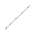 thumbnail image 2 of Gem Stone King 18K Rose Gold Plated Silver Red Garnet and Moissanite and White Lab Grown Diamond Bracelet for Women (2.79 Cttw, Gemstone January Birthstone, Round 4MM, 7 inch), 2 of 6