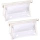 thumbnail image 1 of 2 uds bolsas de aseo transparentes bolsas de cosméticos transparentes bolsas de maquillaje de viaje bolsas de baño de vacaciones estuches de almacenamiento de brochas de maquillaje blanco, 1 of 5