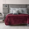 thumbnail image 7 of Ultra-Soft Full XL / Queen Size Sherpa Blanket, Cozy and Warm Double-Sided Plush Blanket Burgandy and Grey, 79" x 88", Machine Washable, 7 of 7