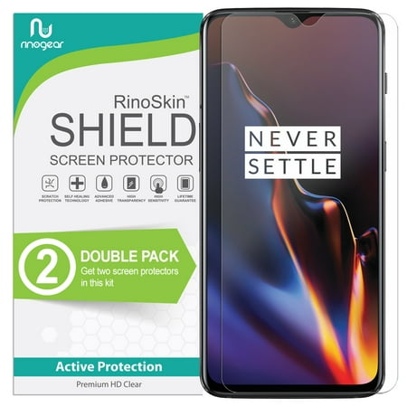 (2-Pack) OnePlus 6T Screen Protector RinoGear Case Friendly Screen Protector for OnePlus 6T Accessory Full Coverage Clear Film