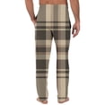 thumbnail image 3 of USNSM Men's Sweatpants Casual Workout Plaid Loose Jogger Drawstring Elastic Waist Straight Leg Pants with Pockets Khaki XL, 3 of 5