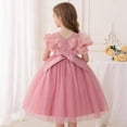 thumbnail image 3 of CIAKGIAF Big Girls Dresses Comfortable Mesh Fluffy Round Neck Summer Sleeveless Casual Solid Color Elegant Party Dress Pink for 4-15Y, 3 of 8