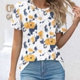 thumbnail image 5 of Summer Casual Loose Round Neck Chiffon Flowy Tops Blouses for Women, Limited Time, Under 10 Dollars WX0001, 5 of 6
