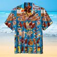 thumbnail image 3 of Camisa hawaiana con estampado de helado para hombre, camisa holgada de manga corta con estampado 3D de empalmes coloridos, blusa con solapa para verano, 3 of 5
