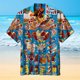 thumbnail image 3 of Camisa hawaiana con estampado de helado para hombre, camisa holgada de manga corta con estampado 3D de empalmes coloridos, blusa con solapa para verano, 3 of 5