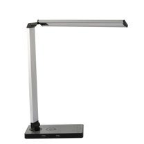 Amax Lighting 10W Aluminum with 110V-240V LED Desk Light White Finish Black Black