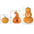 thumbnail image 4 of 3Pack Pre-lit LED Jack O' Lanterns (10", 12", 14") for Indoor/Outdoor Halloween Decor: Garden, Patio, Front Door, 4 of 6
