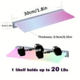 thumbnail image 3 of 2sets Aluminum Floating Shelf with RGBAI Light - App and Remote Control, Acrylic Holding Plate Emitting Shelves for Living Room Bathroom Bedroom Gaming Room, can Support up to 20lbs, 3 of 7