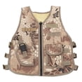 thumbnail image 1 of Chalecos al aire libre para niños marrones ropa de chalecos de combate para niños vestidos de chalecos de combate para niños juegos de entrenamiento de rol bolsillos ajustables vinculados chalecos de, 1 of 10