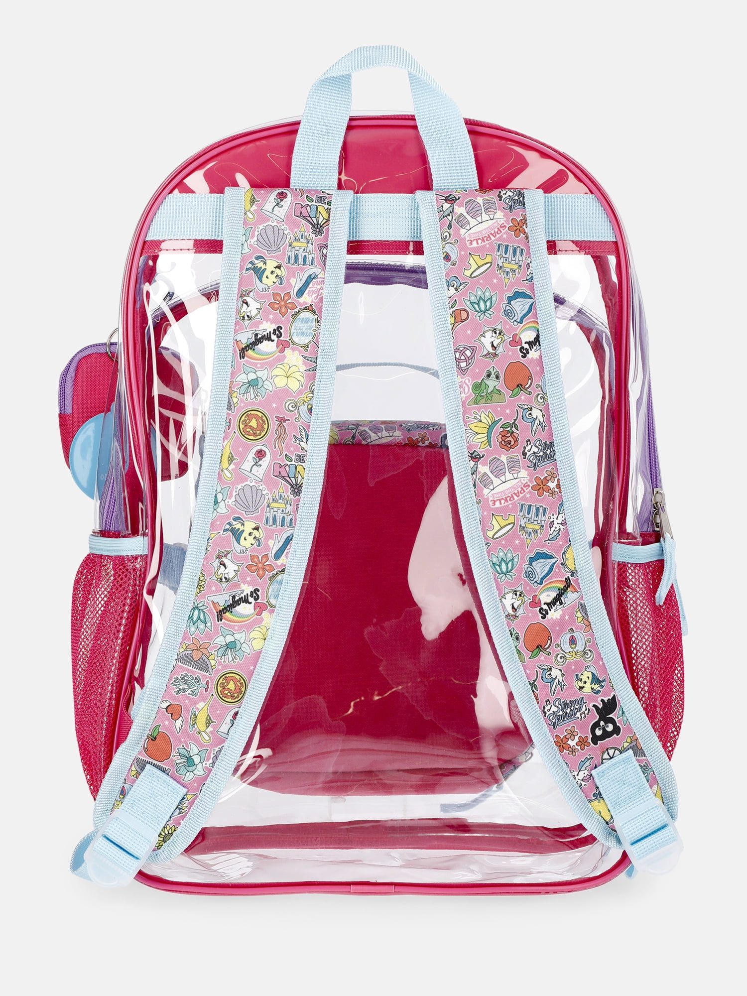Disney Princess Clear Backpack Set with Lunch Box and Bag Charms