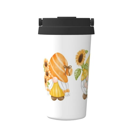 

Sikiie Sunflower Gnomes 5 Coffee Mug Pobtable To Stainless Steel Coffee Tumbler Coffee Cups with Lids Thermos for Hot and Cold Drink