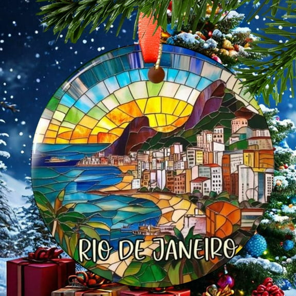 Rio De Janeiro Christmas Ornament, Ceramic, Acrylic - Pacific Islands Travel Souvenir, Festive Tree, Vacation Keepsake 2025, Gift for Adventurers, Edition