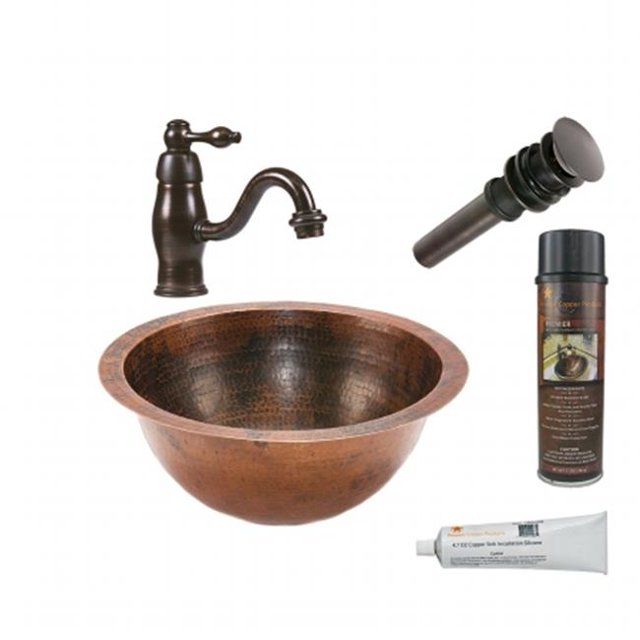 Premier Copper Products BSP3-LR14FDB Rond sous l'Évier de Comptoir avec Robinet de Cuve