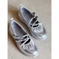 thumbnail image 4 of Zapatos de plataforma de cuero Mary Janes para mujer de color plateado, 4 of 5