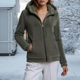 thumbnail image 6 of Winter Warm Women Fleece Hooded Sweatshirt Lightweight Full Zip Long Sleeve Fuzzy Jackets with Large Front Pockets, 6 of 9