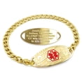 thumbnail image 1 of MedicEngraved Yellow Gold Stainless Steel Custom Medical Alert Bracelet - 5mm Curb Link, 1 of 7