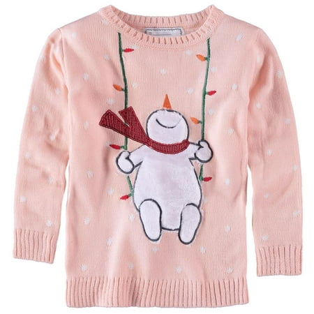 Derek Heart Girls 4-6X Snowman Sweater (Peach 6)