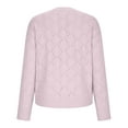 thumbnail image 4 of Odeerbi Winter Knit Sweater For Women 2024 Casual Round Neck Long Sleeved Pullover Sweater Pink, 4 of 5