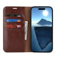 thumbnail image 3 of Case for iPhone 13 Genuine Leather Wallet Case with Card Cash Holder Magnetic Cover Camera Protection Book Style Flip Case TPU Shell, 3 of 6