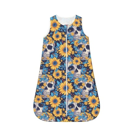

Rocae Skull daisy yellow blue for Baby Unisex Sleeping Bag Sack Blanket baby sleep sack Wearable Blanket for Newborns Boys Girls-X-Large