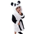thumbnail image 3 of Kids Robe Zoo Crew Fuzzy Sherpa Lined Hooded Animal Bathrobe,Panda,L(7-10 Year, 3 of 4