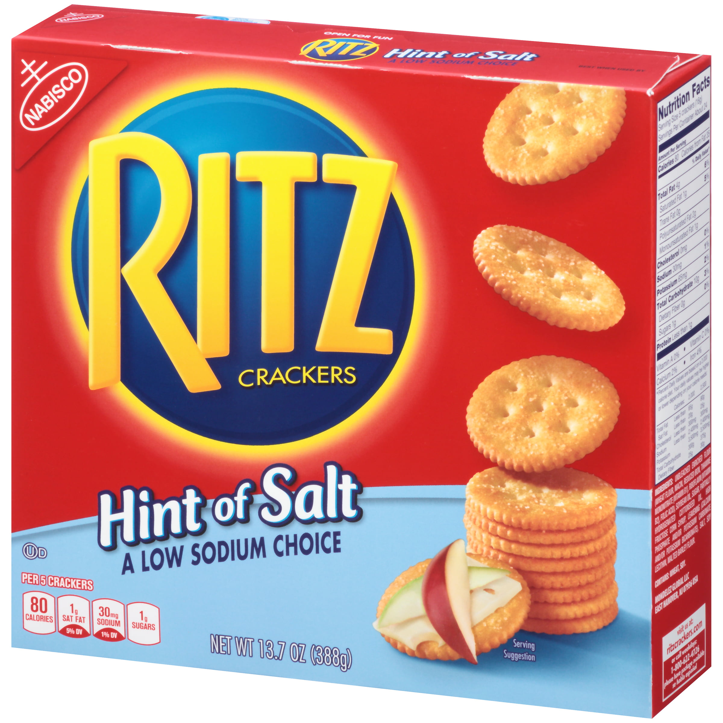 Ritz Hint of Low - Crackers Salt Sodium Choice 13.7 oz