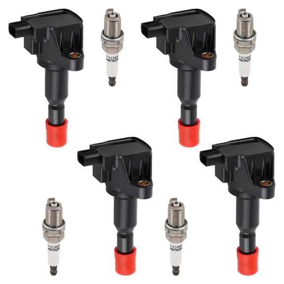 maXpeedingrods UF581 Set of 4 Ignition Coil Pack and Iridium Spark Plugs for Honda Fit 1.5L L4 2007-2008, Ignition Coil Kit Replaces 30520PWC003 30520PWCS01 610-50119