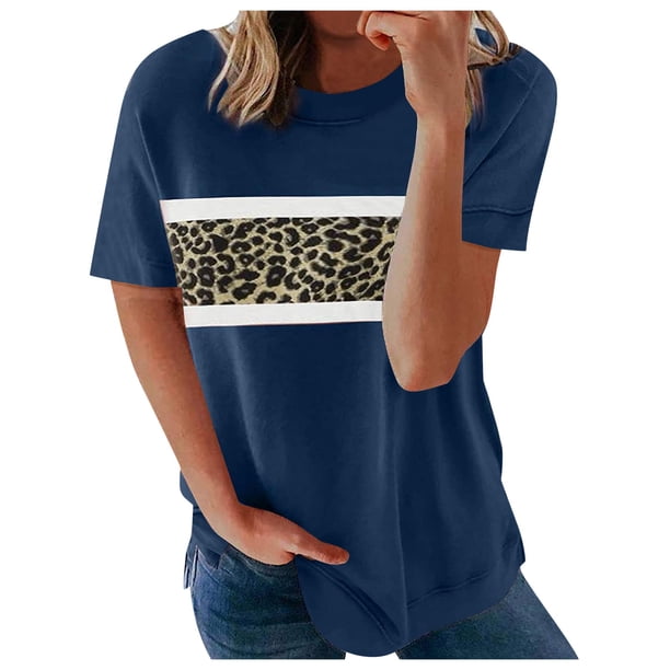 Gibobby Playera de Manga Corta con Cuello Redondo Camiseta fina cuello redondo con costuras manga corta a la moda informal para mujer(Marrón,CH)